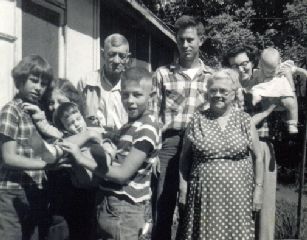 Frank, Hazel Christian, Jack, Lorena and kids - 1952 